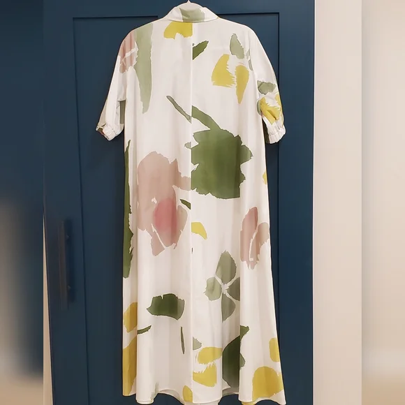 MaxMara AUTHENTIC Canter Botanical Flare Cotton Poplin Shirt Dress, US 4, NWT - Picture 10 of 16